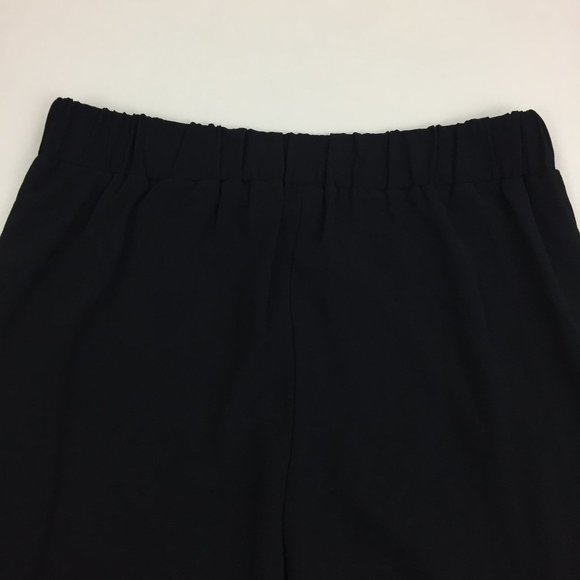 NWT ZARA Black Cut Out Wide Rounded Leg Hem Pull On Soft Pants - Picture 9 of 12